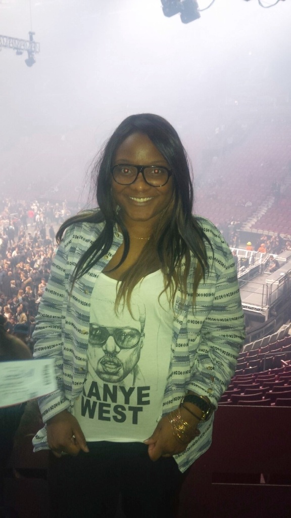 Happy to attend Yeezus show. Forever21 tank top.
